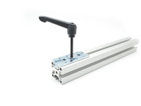 Profile slider ZN 40x80 with clamping lever I-type groove 8