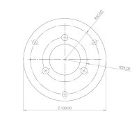Adapter plate kart wheel center with bolt circle 58mm to bolt circle 90mm (LK58 --> LK90)